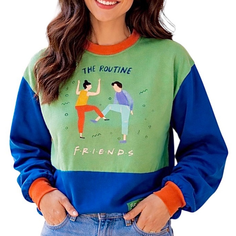 Culturefly Vintage The Routine Colorblock Sweatshirt Ross & Monica Size Medium - Picture 1 of 11